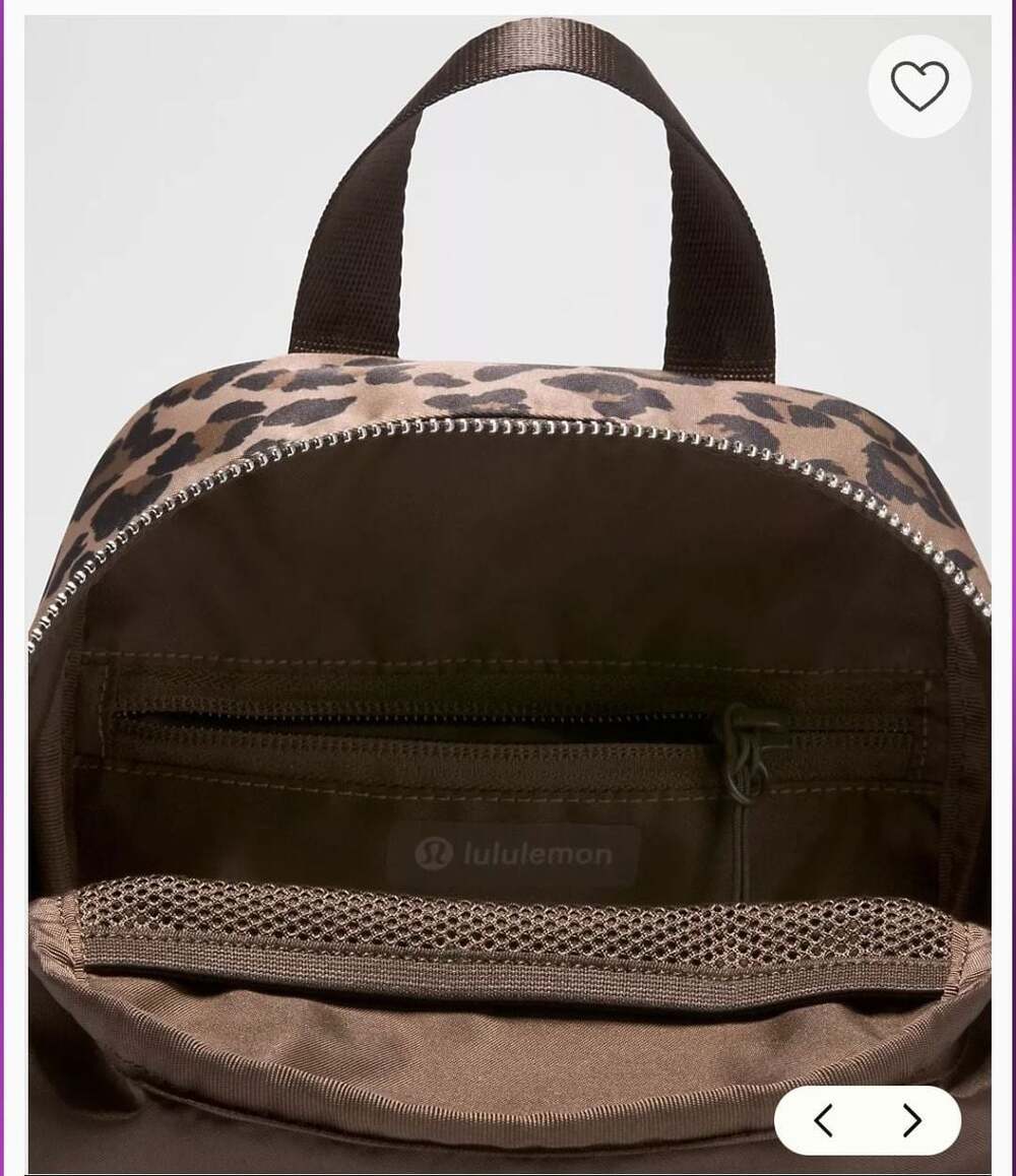 Lululemon Everywhere Backpack Mini 4L Metal Hardware True Leopard Multi/Oxford R - Picture 4 of 5